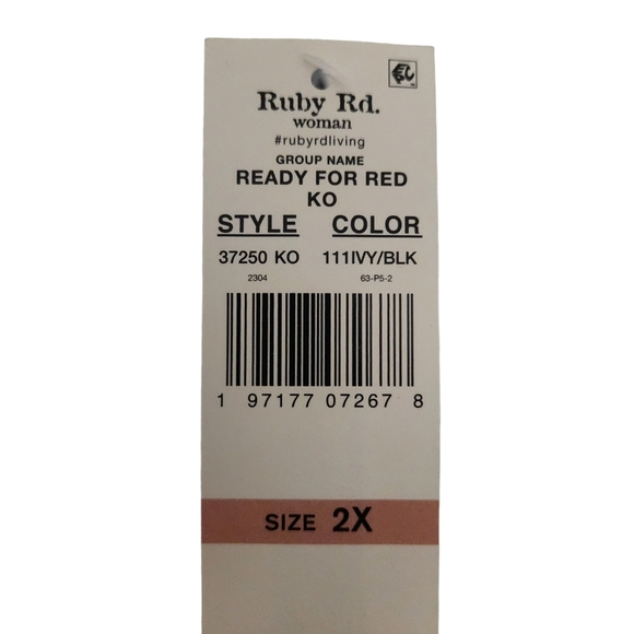 NWT Ruby Red Petite Keyhole Neck Zebra Print Knit Top 2XL - Picture 8 of 8